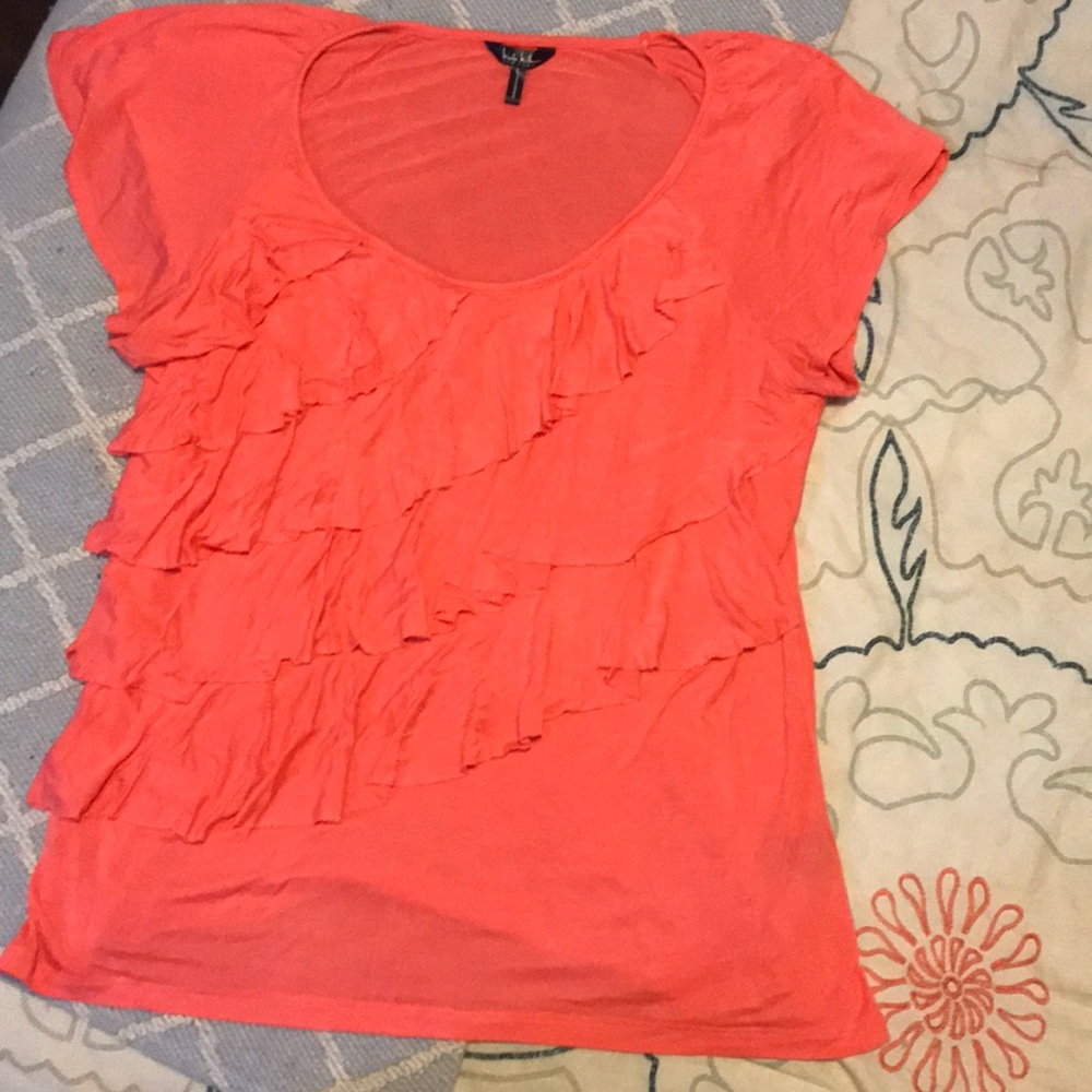 Orange/pink top- flowy fabric